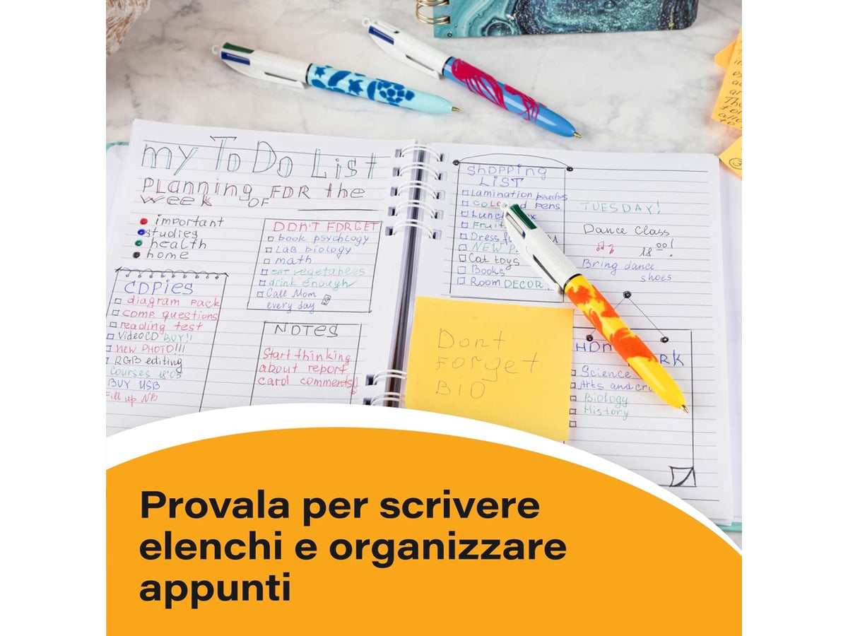 Bic penna 4 colori velvet scatola da 12 pezzi
