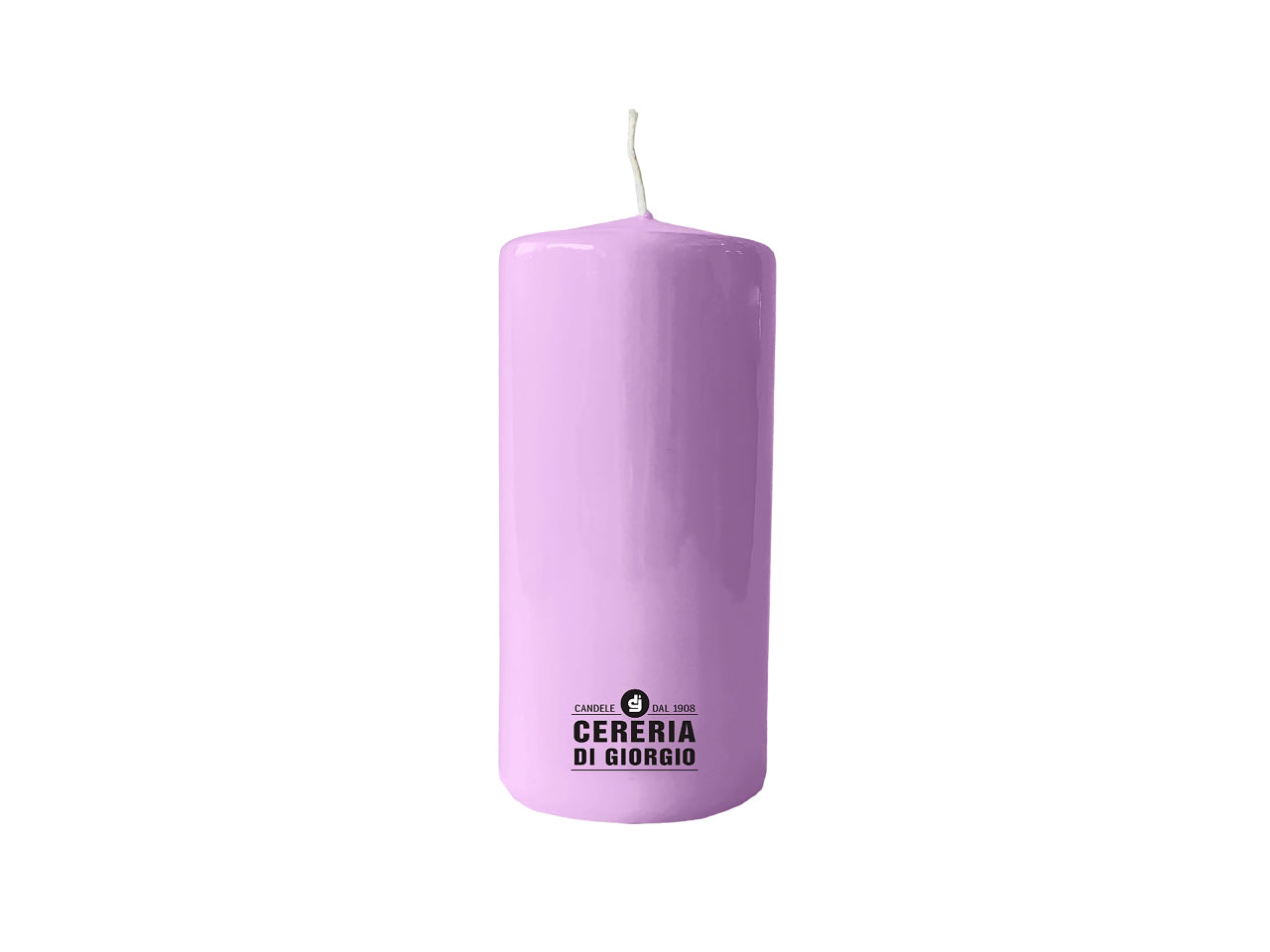 Candela cero ristho' viola polvere 7x15cm