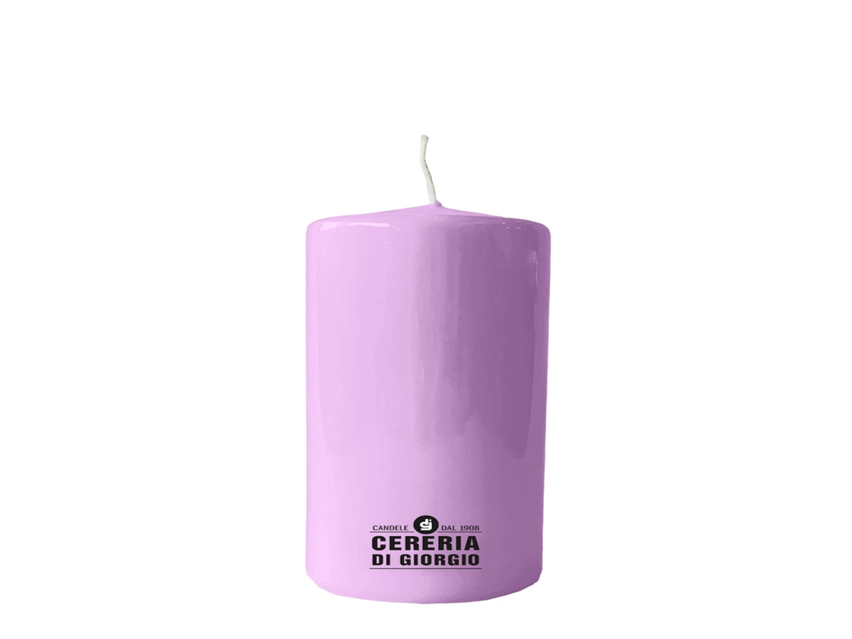 Candela cero ristho' viola polvere 7x10cm