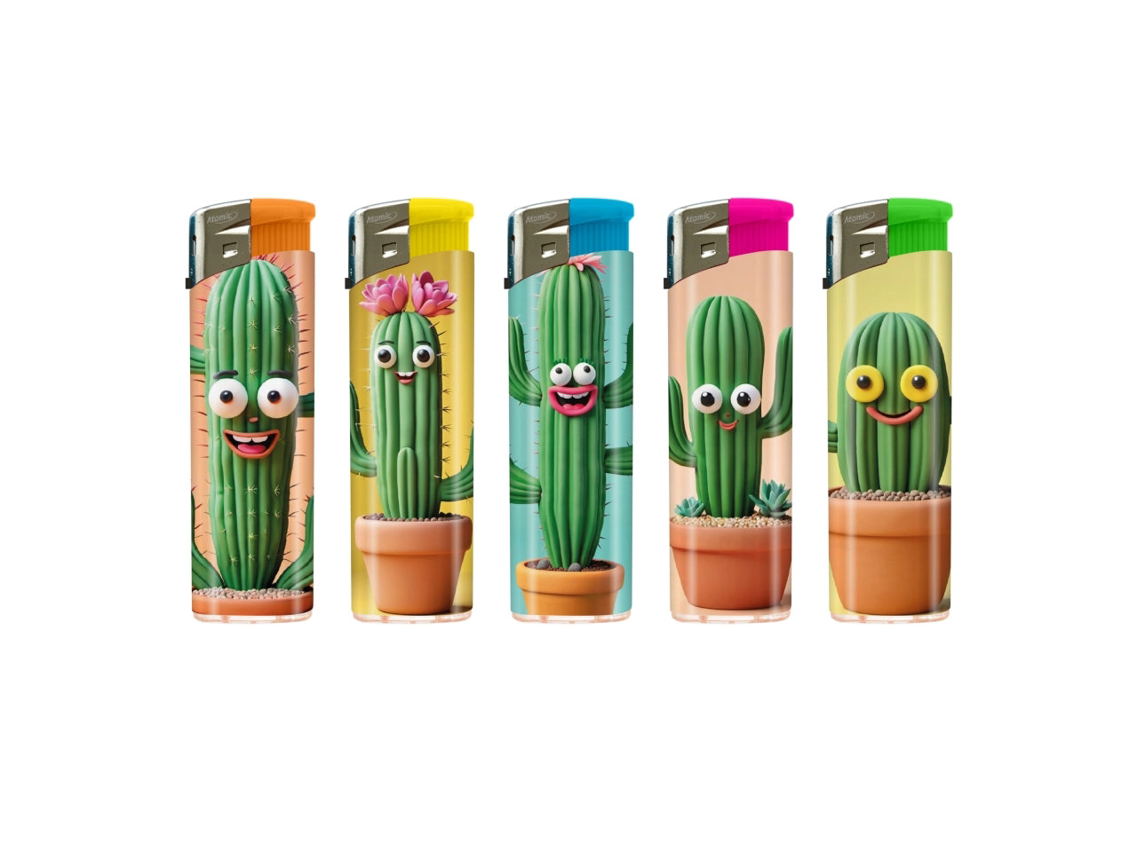Accendino atomico Elettronico F11 Softflame Ricaricabile Cactus confezione da 50 accendini Assortiti