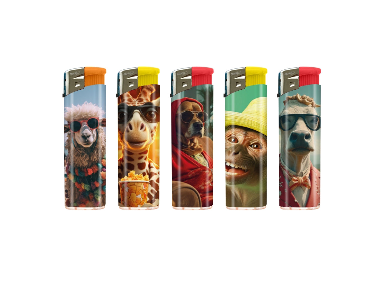Accendino atomico Elettronico F11 Softflame Ricaricabile Funny Animali confezione da 50 accendini Assortiti