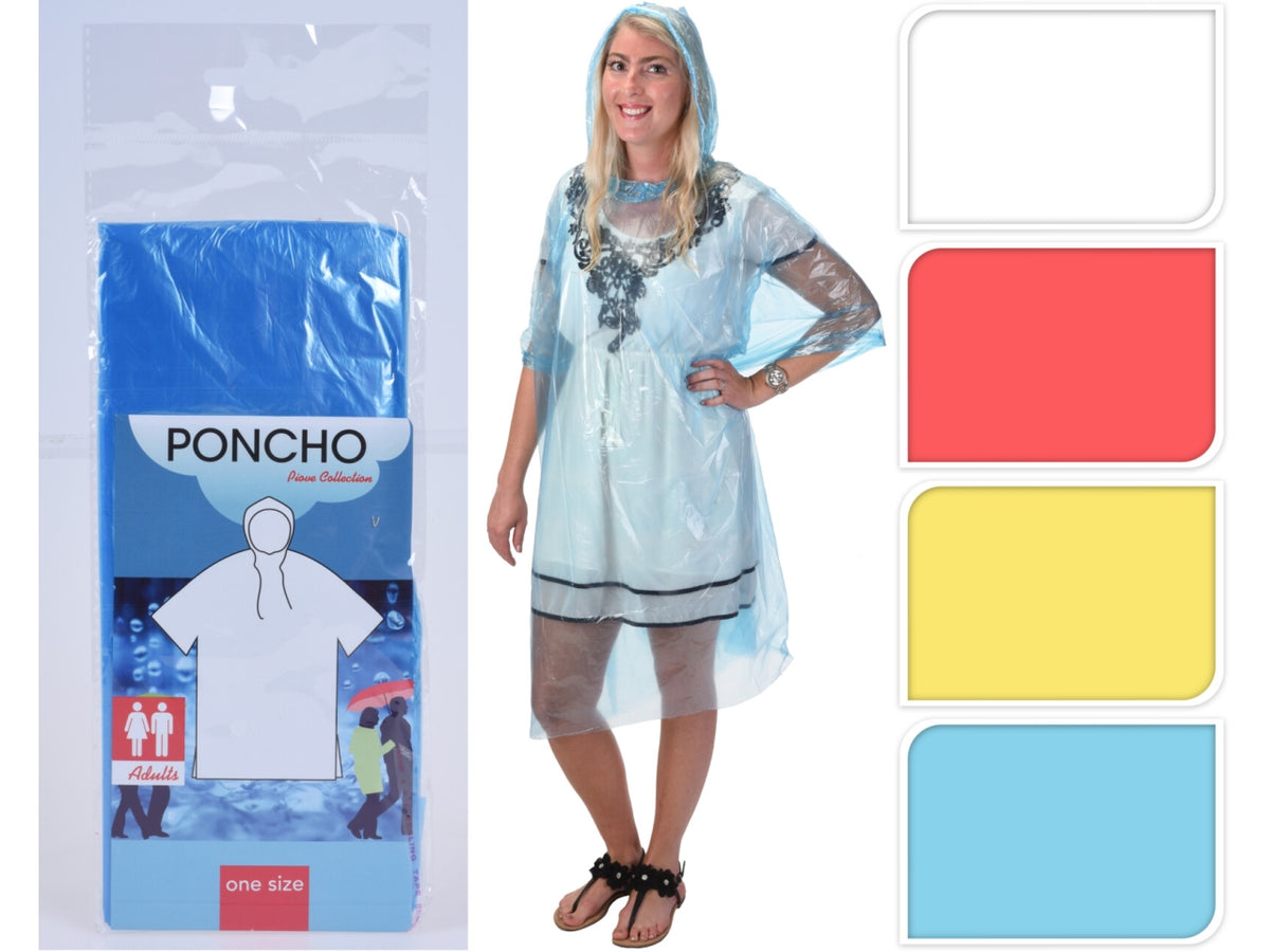Poncho adulti 127x203cm colori assortiti