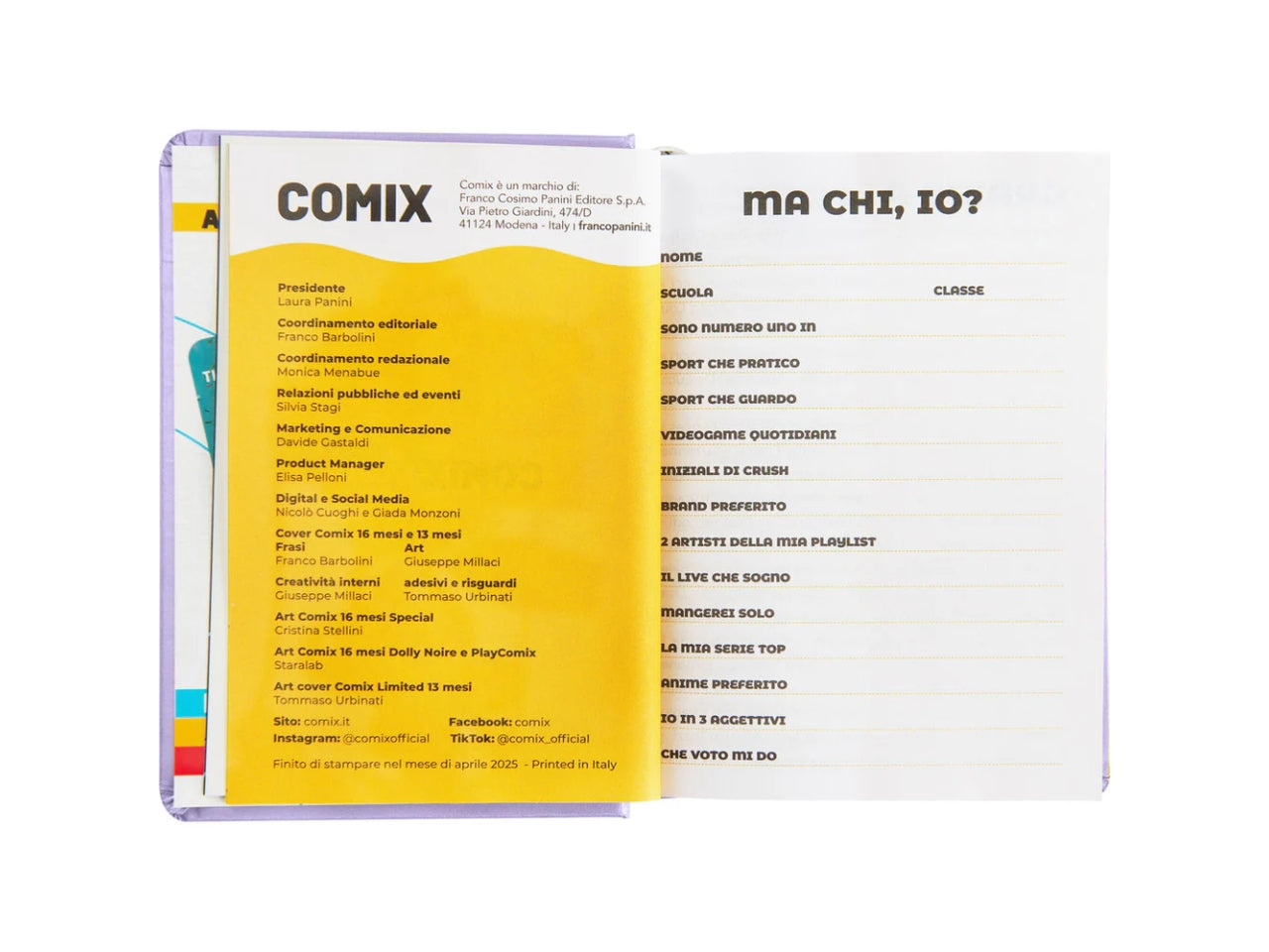 Agenda comix mini 2025/26 16 mesi lilla