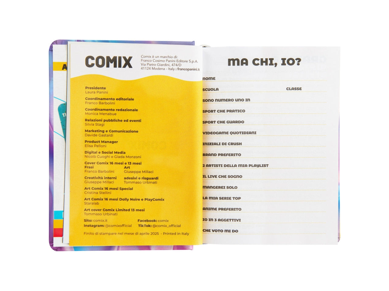 Agenda comix mini 2025/26 16 mesi silky wave