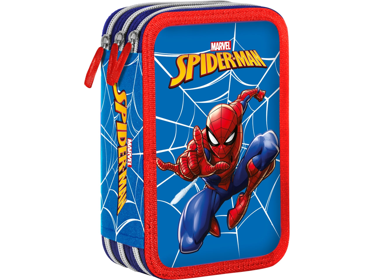 Spiderman astuccio 3 zip con colori Giotto e penne Papermate