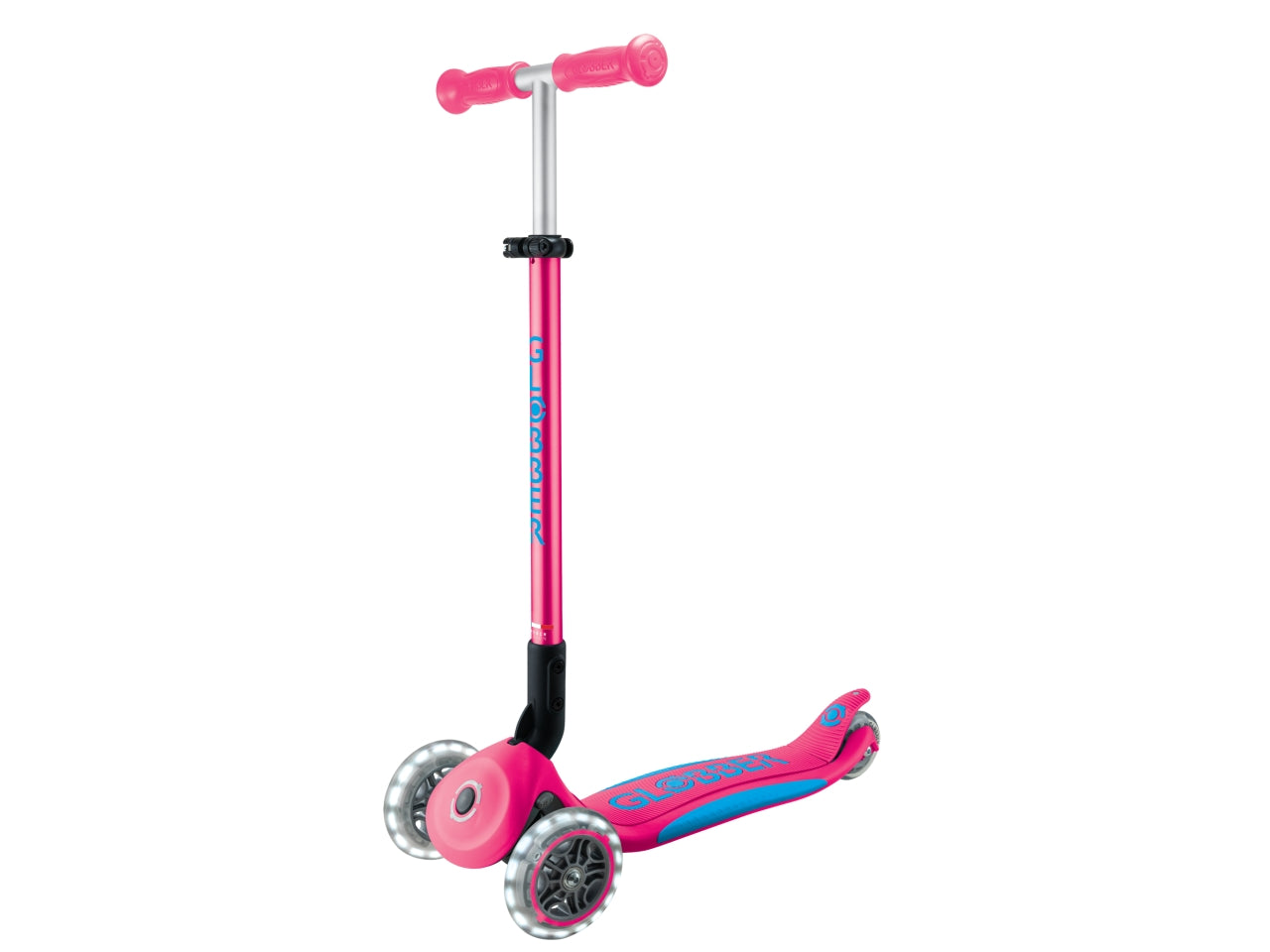 Globber - Primo Foldable Plus Light monopattino - Fuchsia-Sky Blue