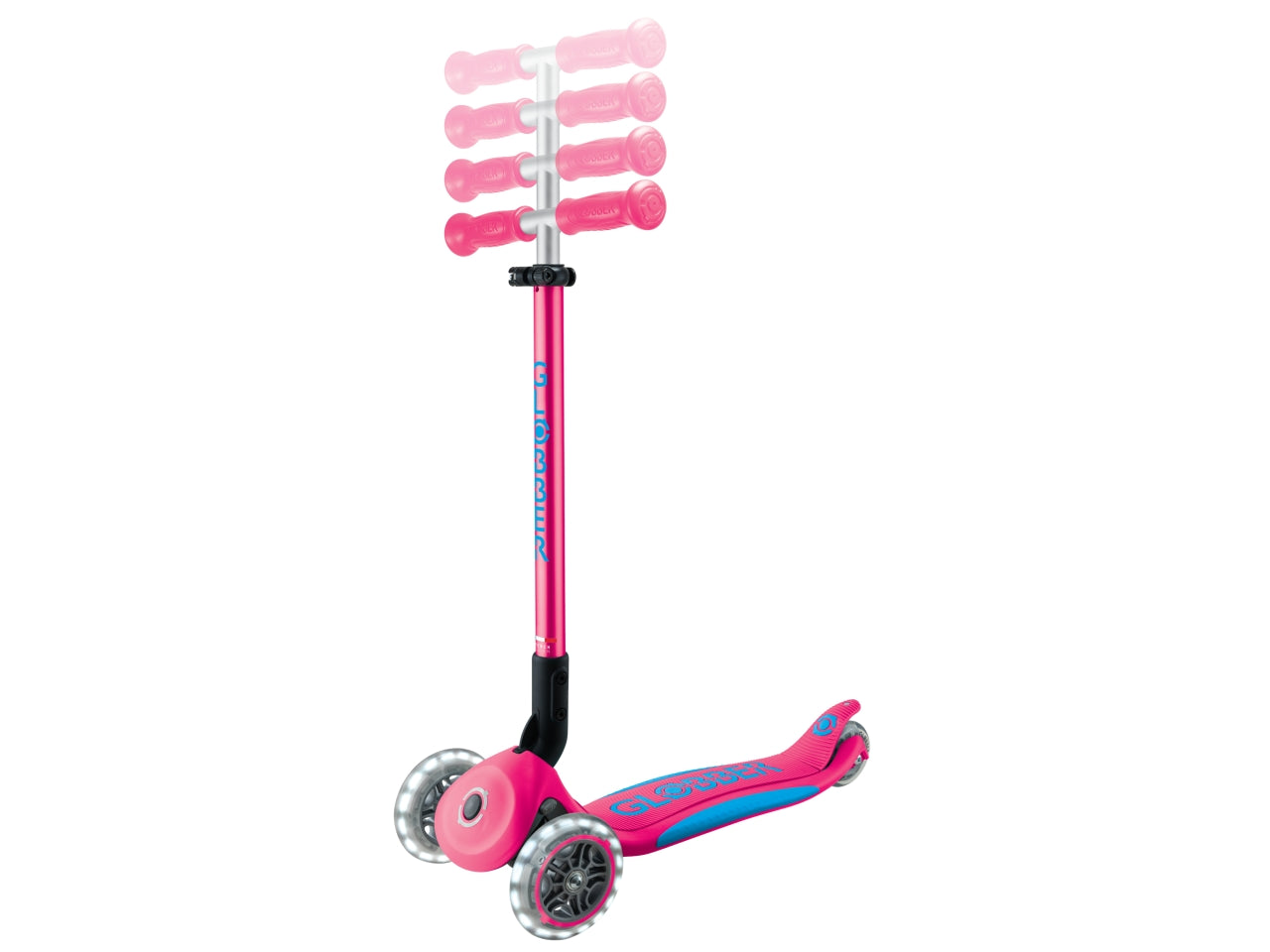 Globber - Primo Foldable Plus Light monopattino - Fuchsia-Sky Blue