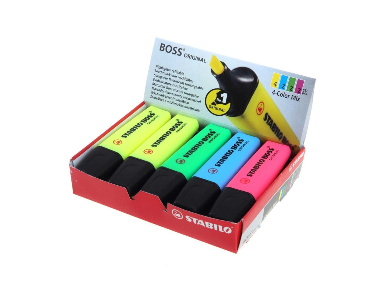 Evidenziatori stabilo boss colori misti confezione da 10 pezzi
