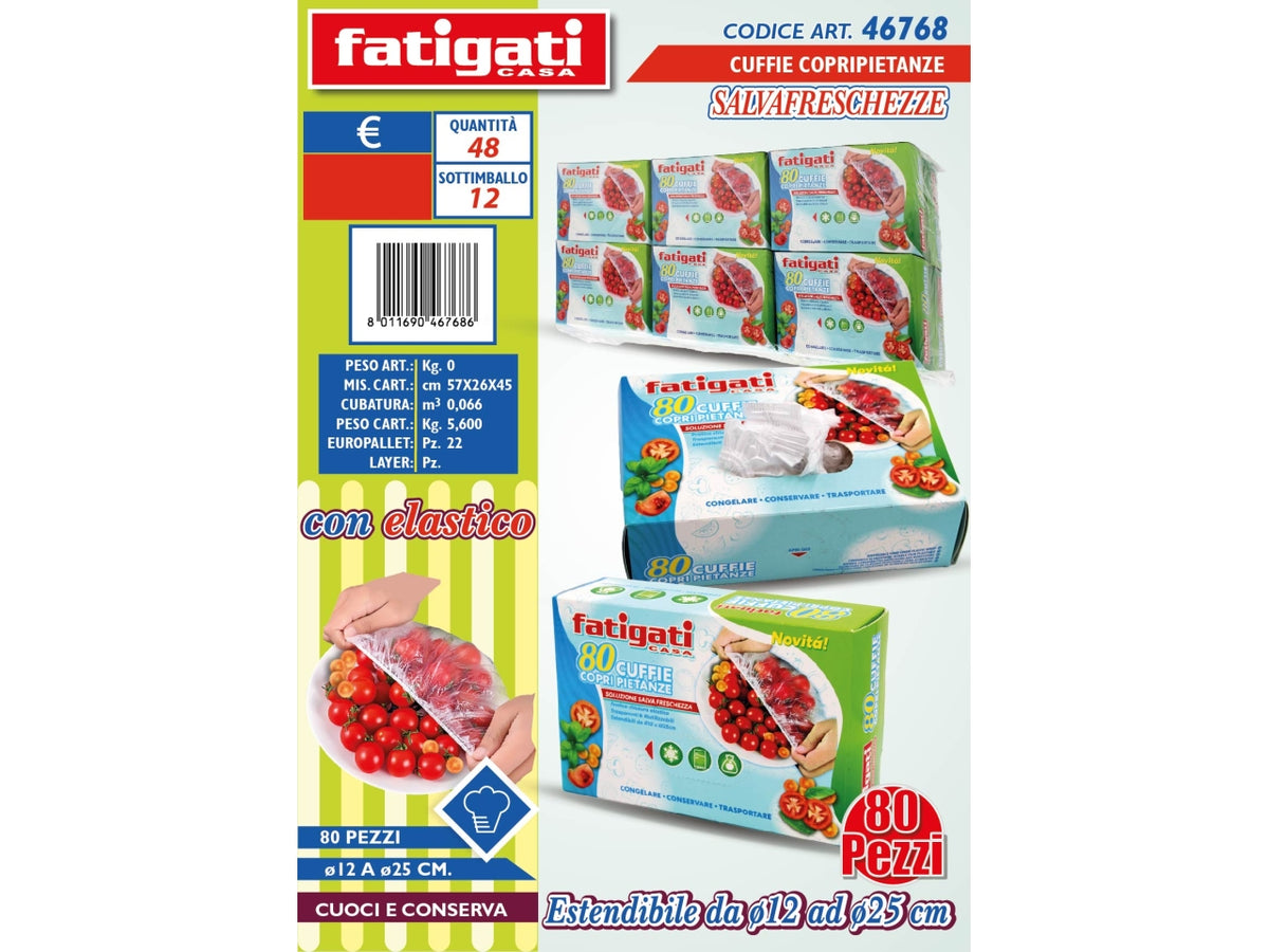 Cuffie copri pietanze con elastico trasparente