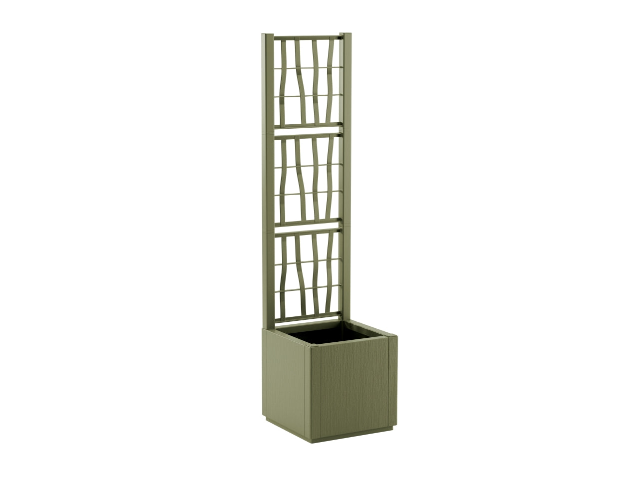 Ethica fioriera 38l con spalliera 36x36xh.140cm verde oliva
