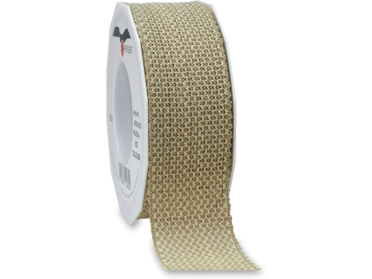 Nastro Toulouse 40mmx20mt di colore tortora