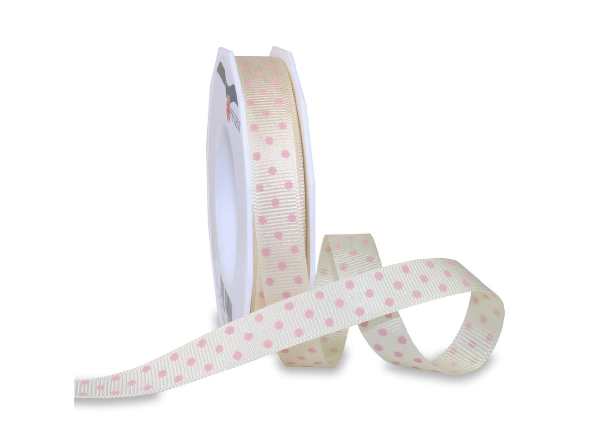 Nastro baby dots 15mmx20mt di colore rosa chiaro