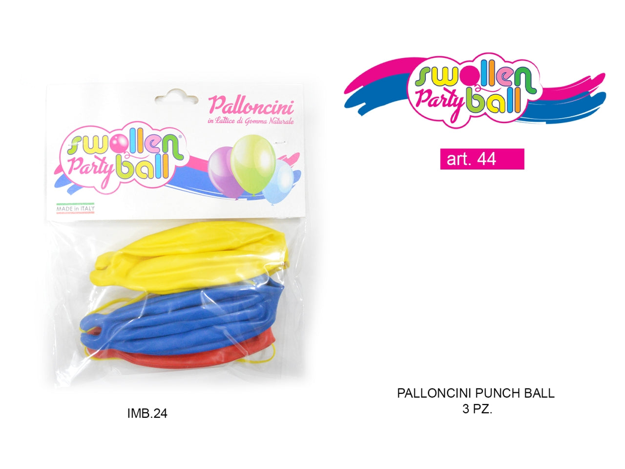 Palloncini gomma punch ball 3 pezzi
