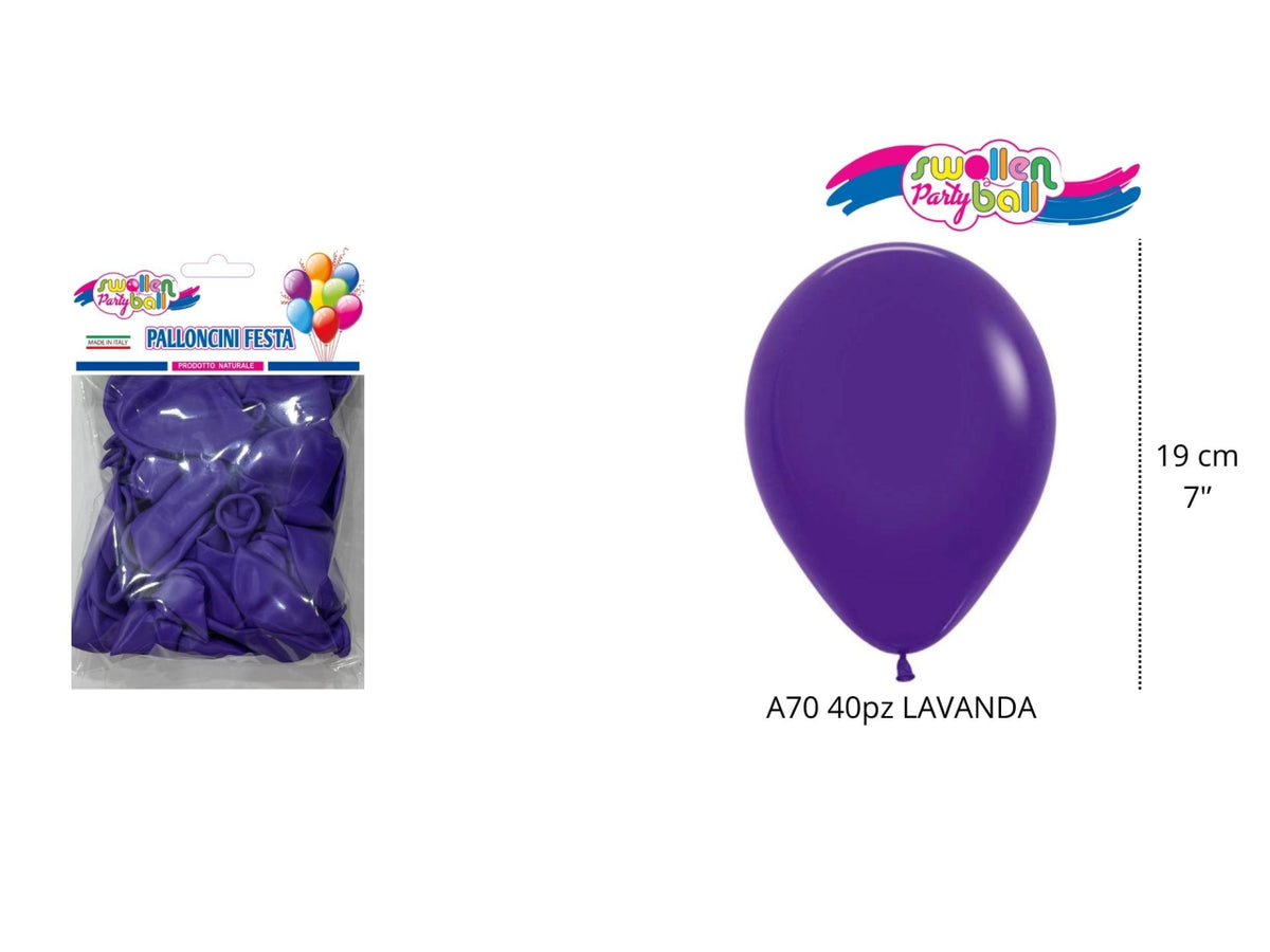 Palloncini gomma classico 40 pezzi lavanda