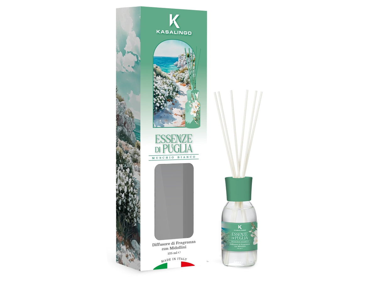 Diffusori con bacchette 125ml muschio bianco $