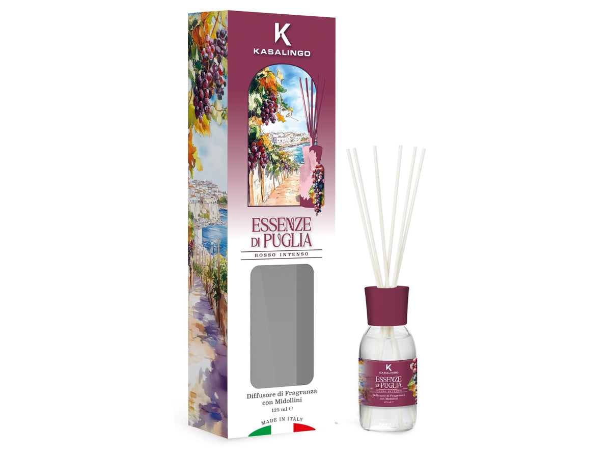 Diffusori con bacchette 125ml rosso intenso $