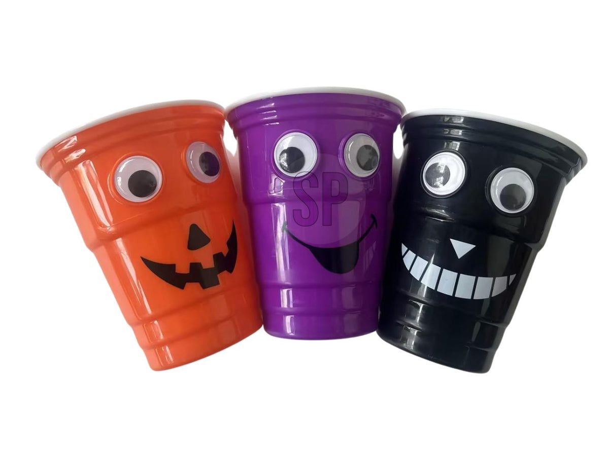 Bicchiere halloween con occhi soggetti assortiti