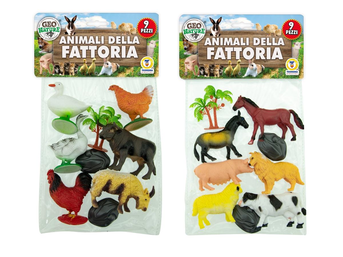 Geo nature animali della fattoria confezioni 9 pezzi assortiti ortiti