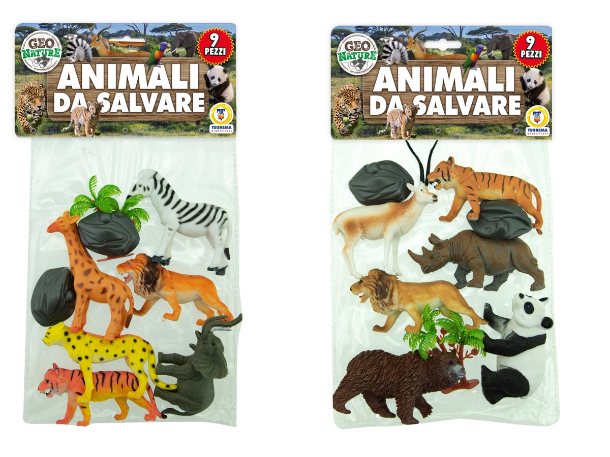 Geo nature animali da salvare confezioni 9 pezzi assortiti ortiti