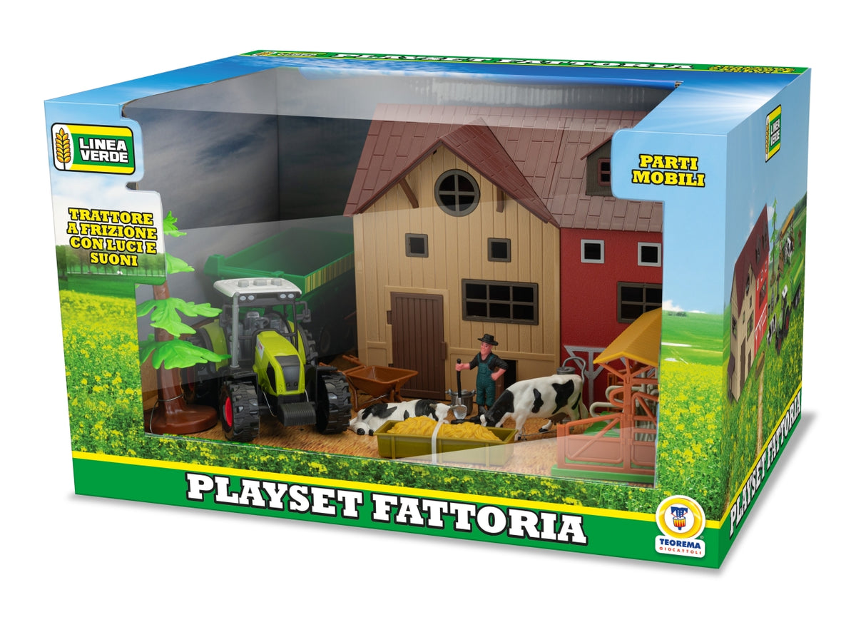 Linea verde fattoria con trattore a frizione