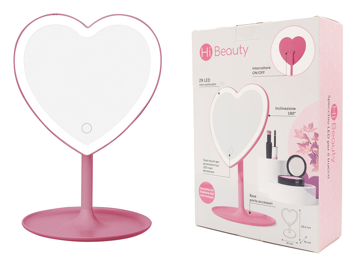 Specchio led cuore