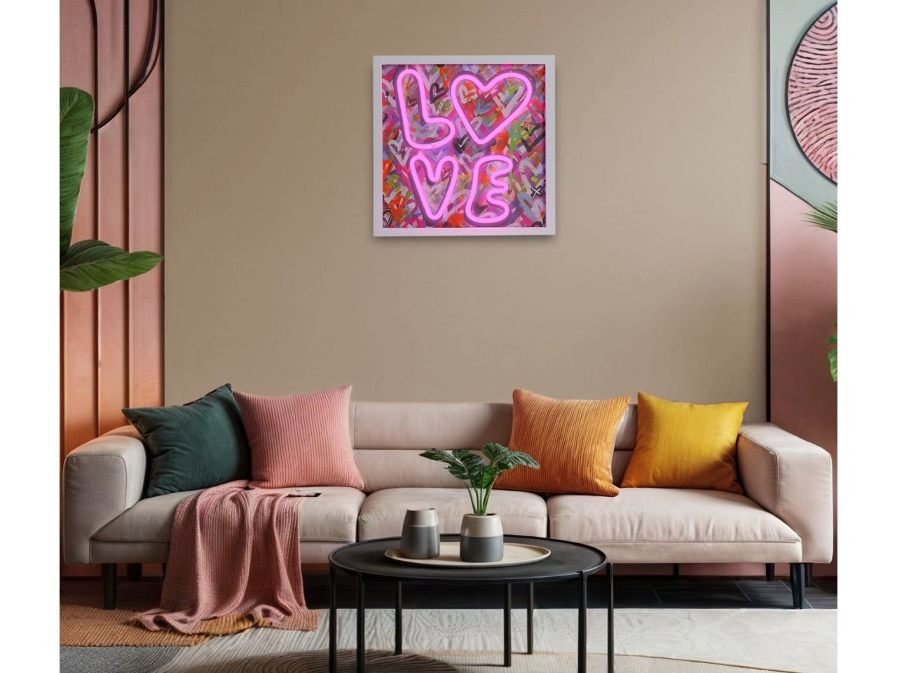 Quadro decorativo con luce led con try me
