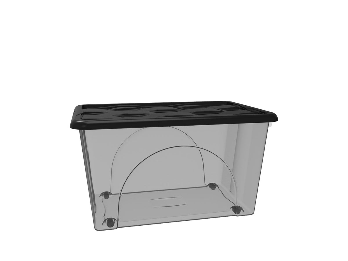 Storage box dune 60lt con ruote fume' + coperchio assortito