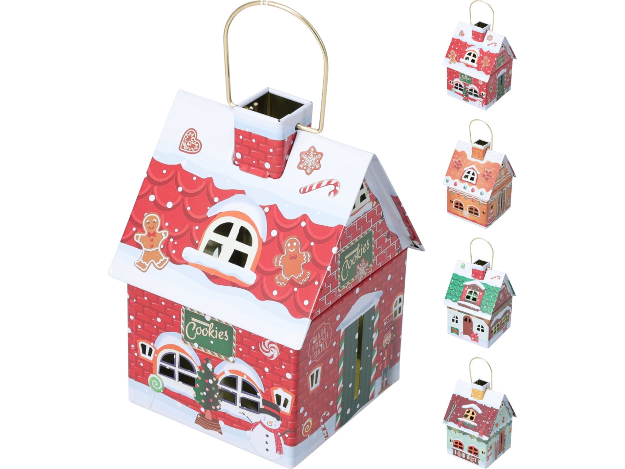 Scatola latta casa natale 14cm assortite