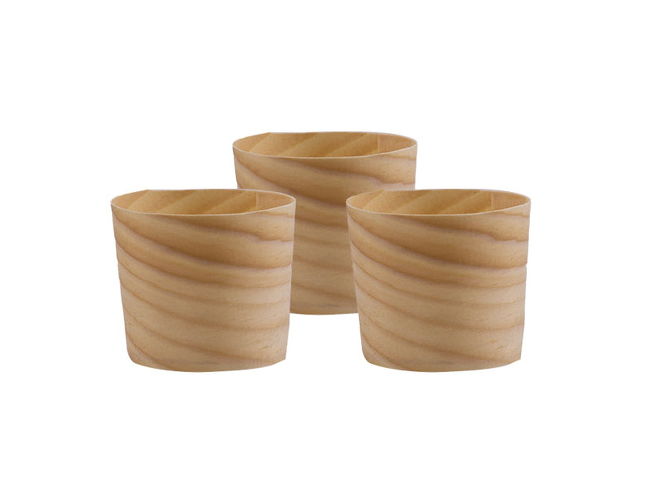 Vaschettina fingerfood in legno rotonda alta 4,5x4,3cm confezione da 50 vaschette