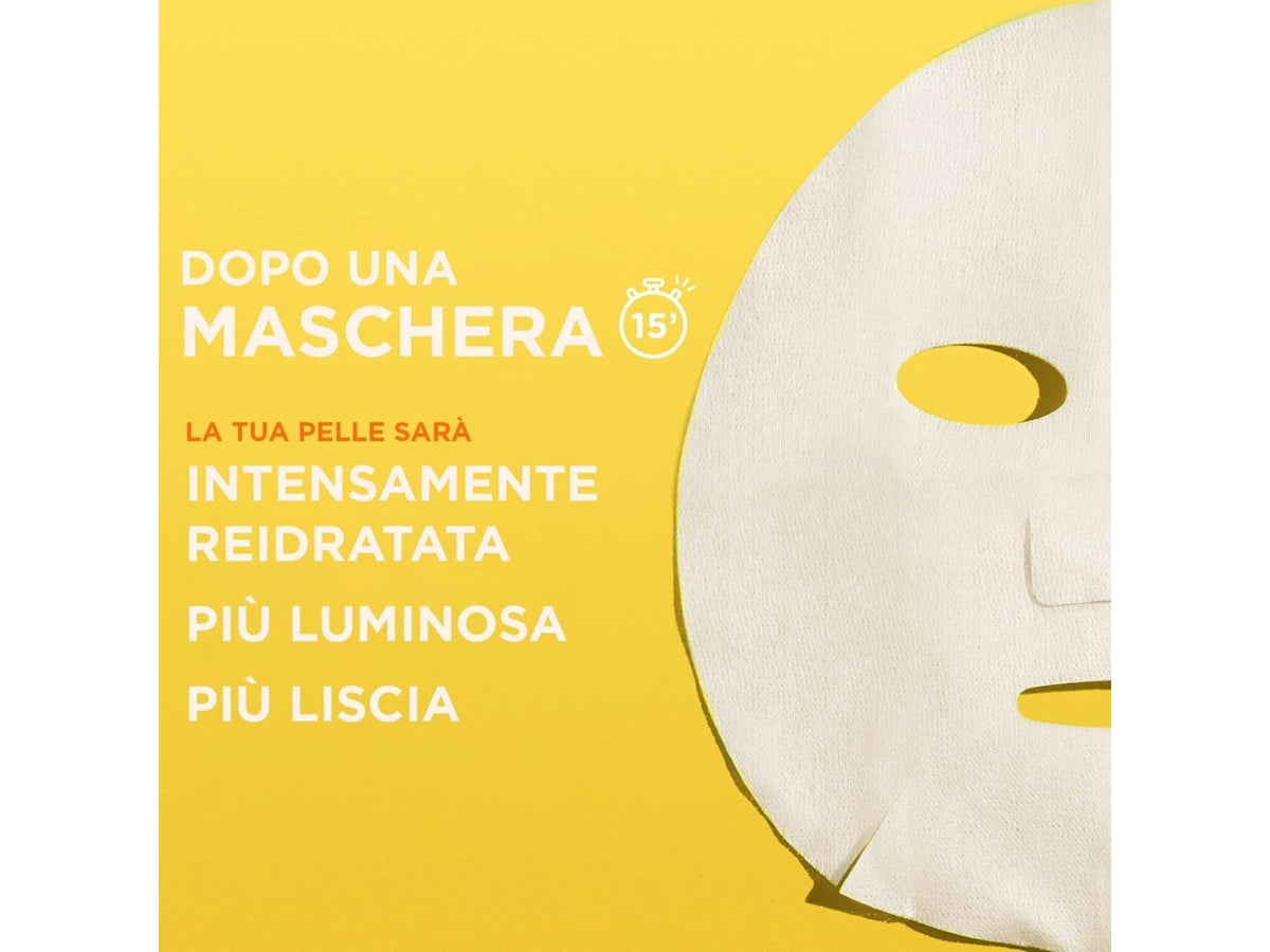 Garnier maschera viso in tessuto con vitamina C, idratante