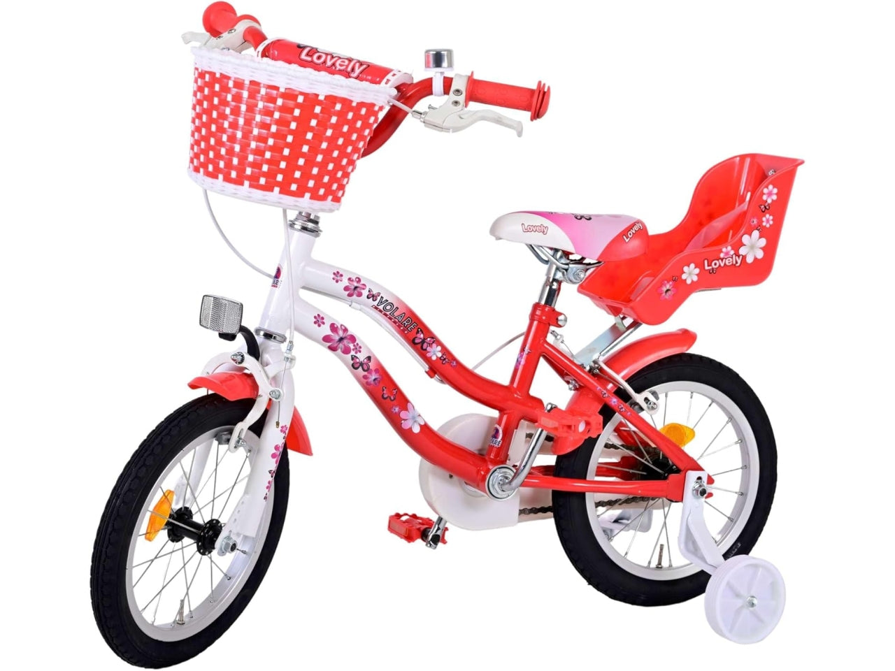 Bicicletta bimba volare 14 lovely rosso/bianco