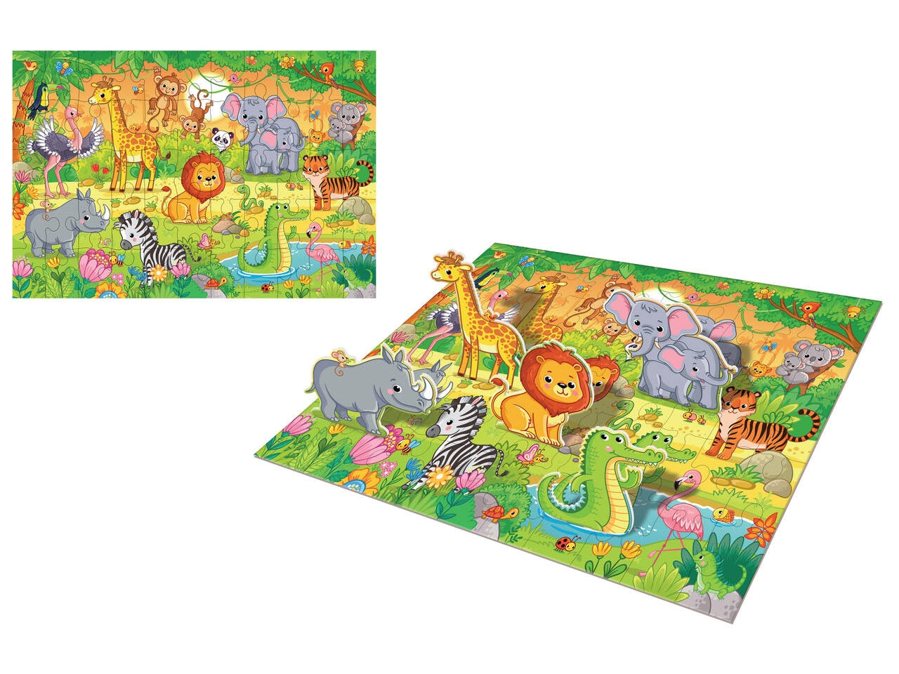 Vitamina G puzzle fattoria/safari 55pz in 3D