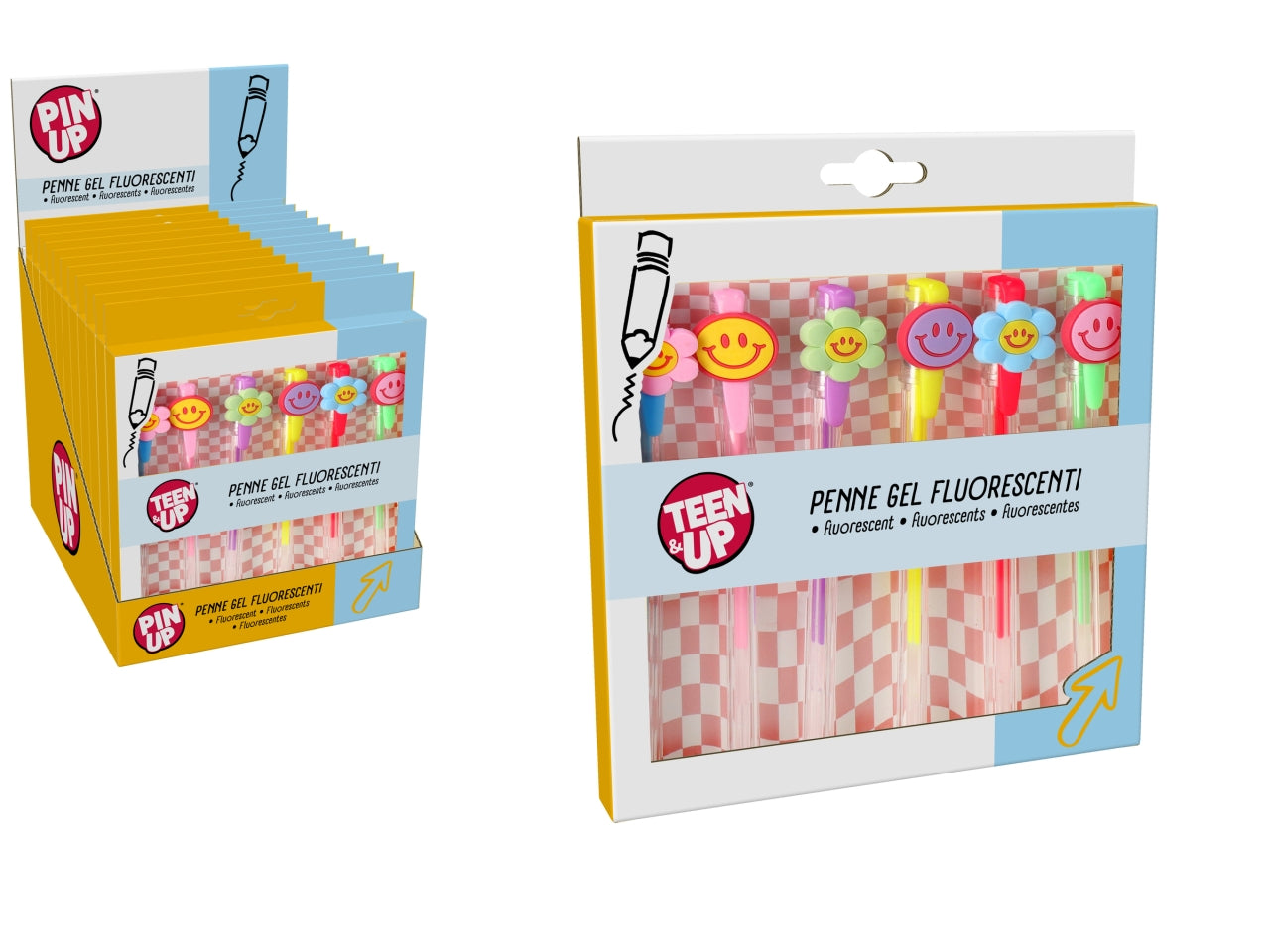 Teen up penne gel set da 6 pezzi colorati assortiti