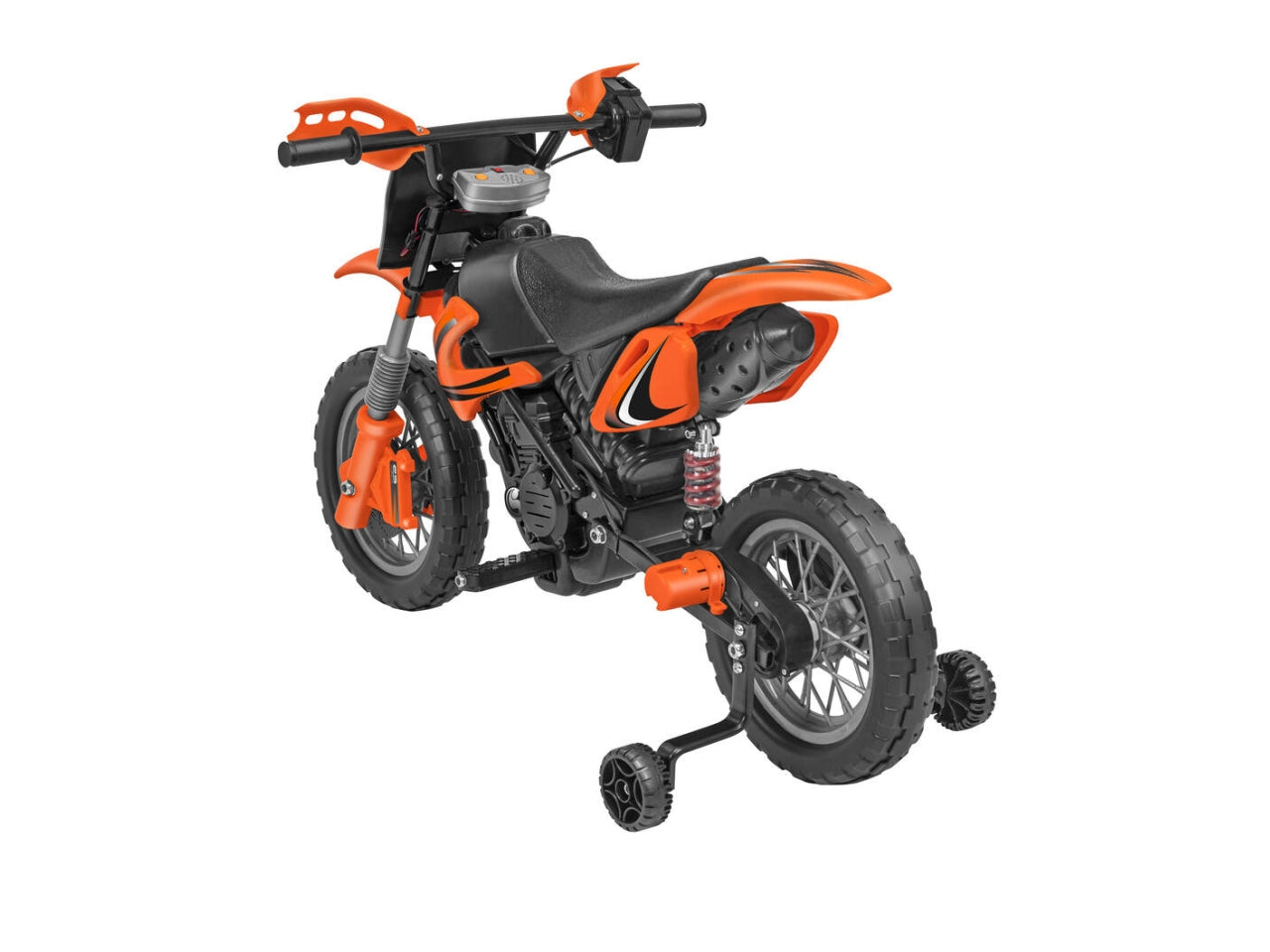 E-spidko moto cross a batteria li-ion 12v di colore arancione