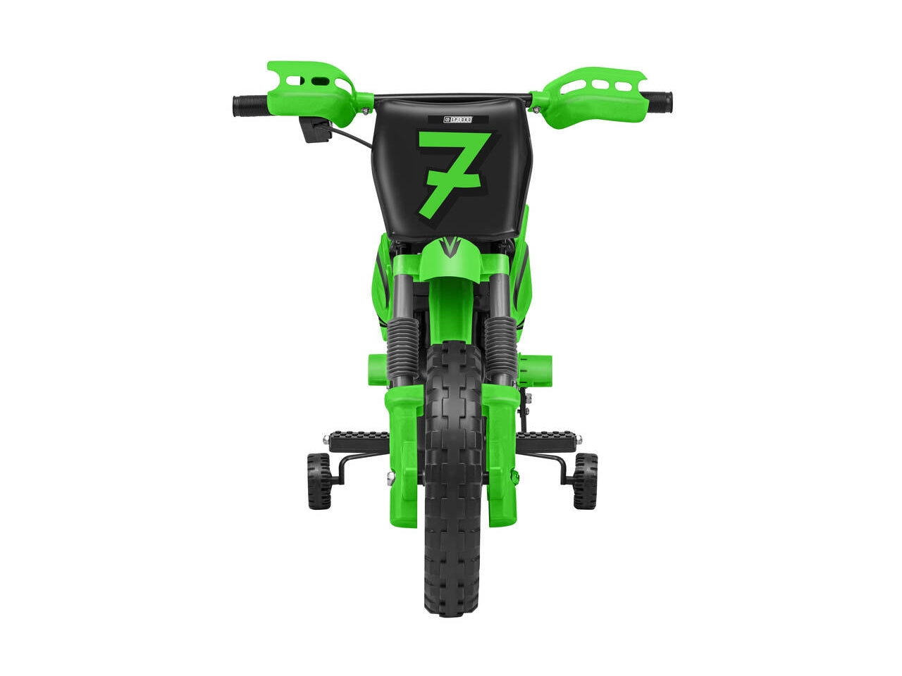 E-spidko moto cross a batteria li-ion 12v di colore verde
