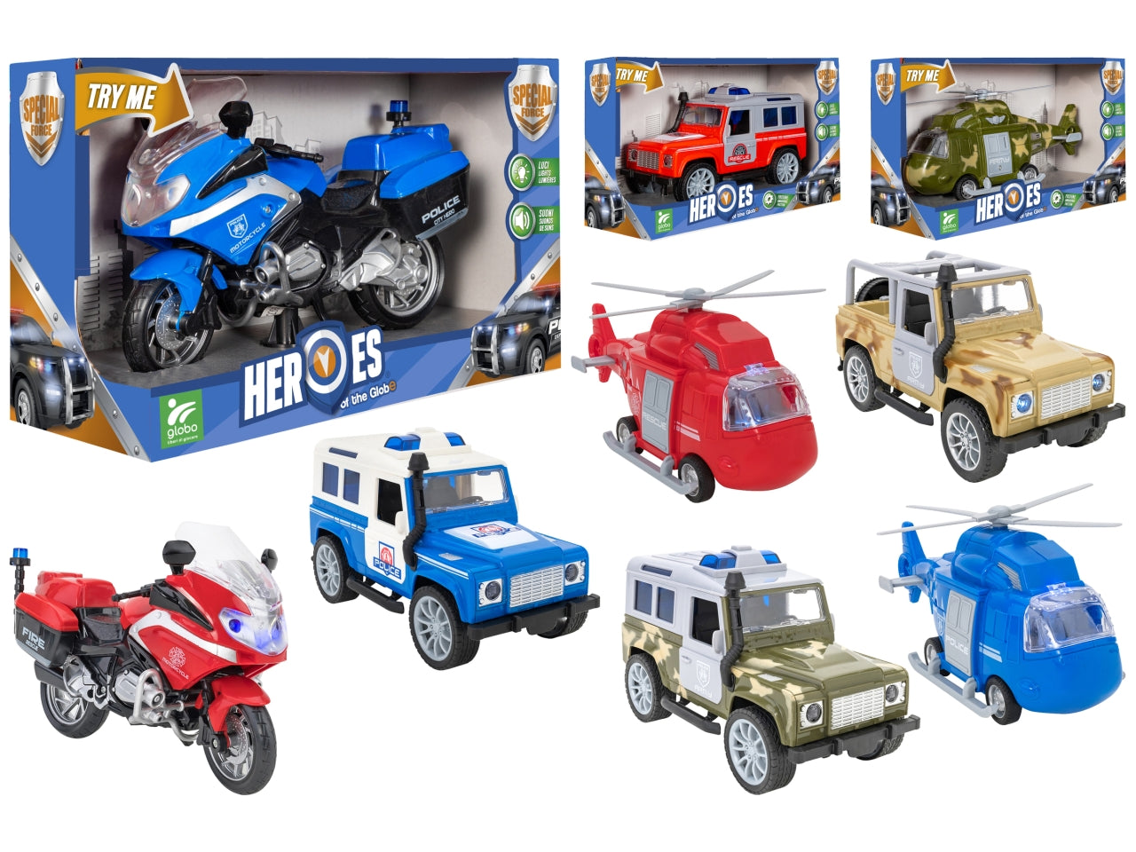 Heroes of the globe elicottero fuoristrada moto 20cm a batteria
