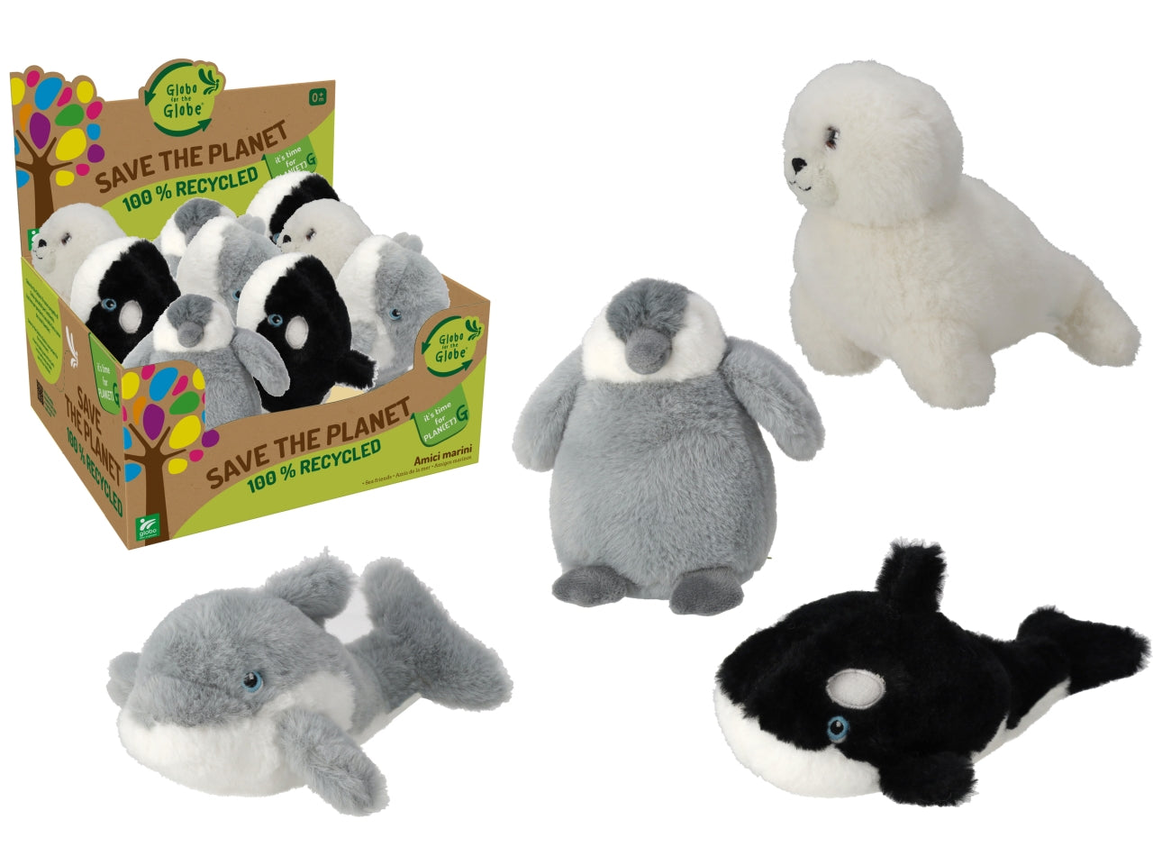 Globo for the globe peluche animali marini in 4 assortitiortiemnti