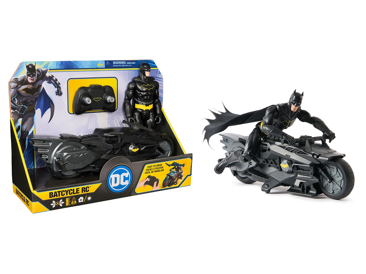 Batman batcycle radiocomandata con personaggio batman 30 cm
