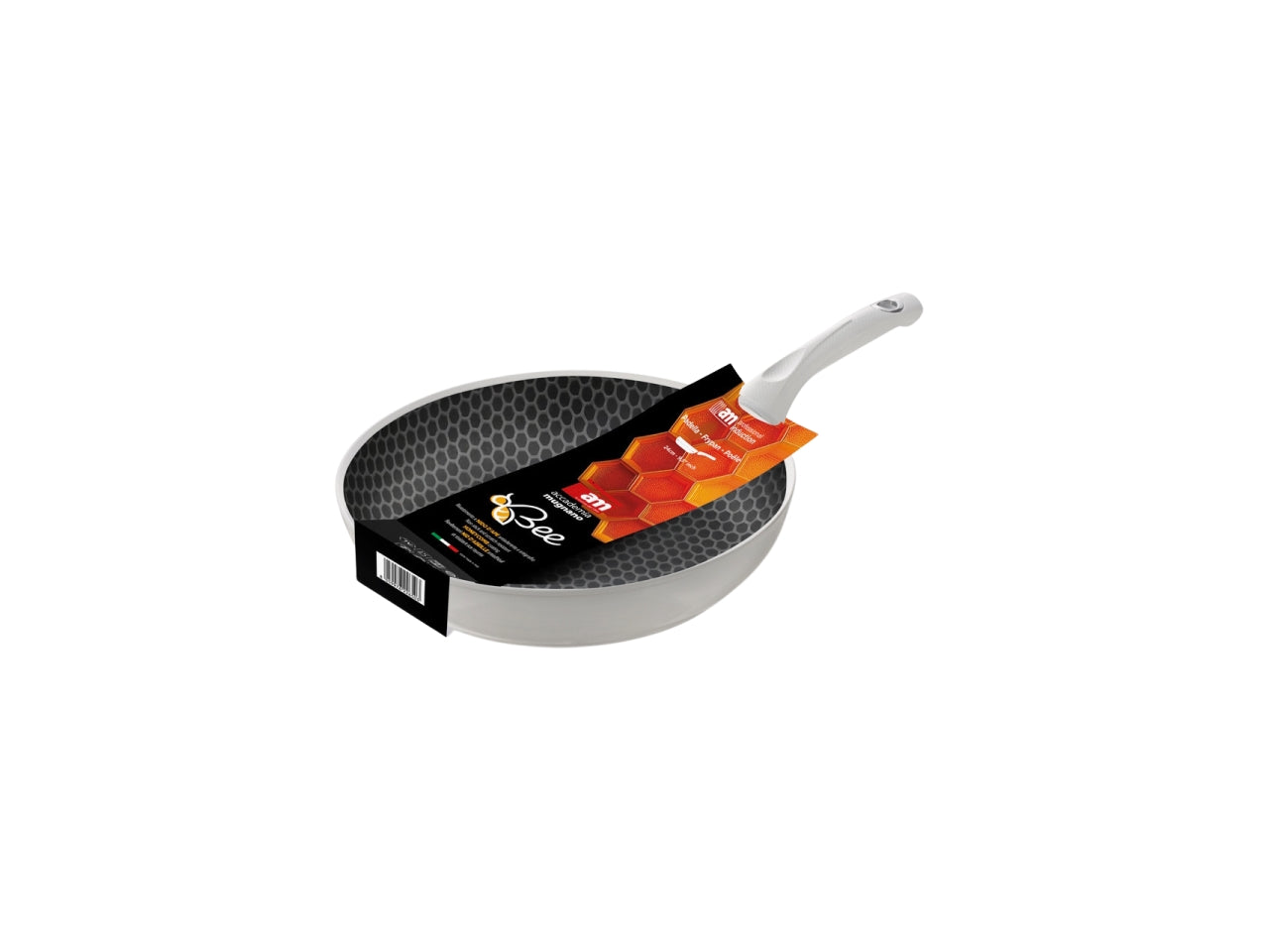 Bee padella alta a nido d'ape 24cm colore bianco