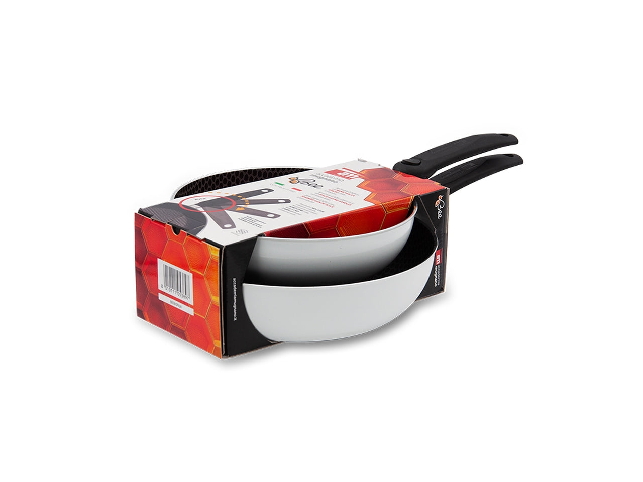 Bee bis padella a nido d'ape 24/28cm colore bianco
