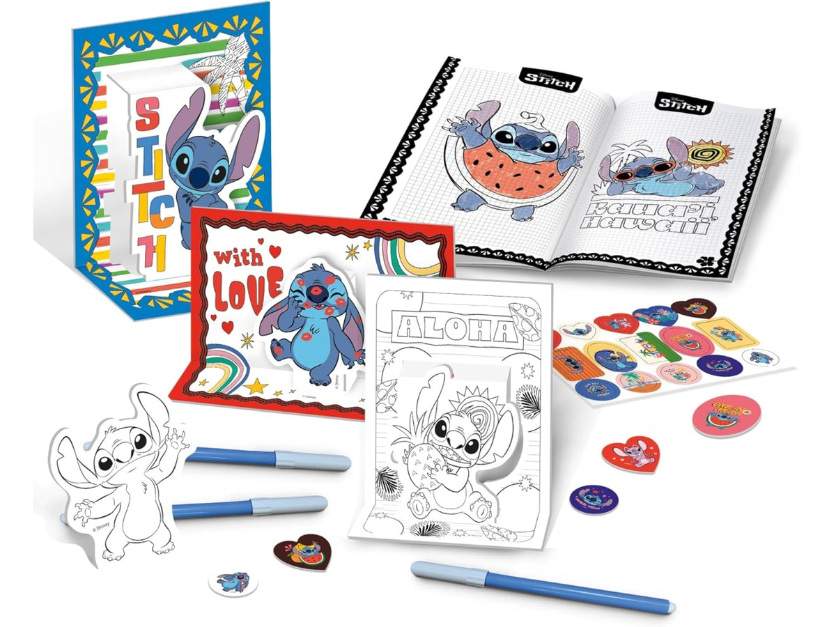 Stitch zainetto set da colorare con pop up e sticker