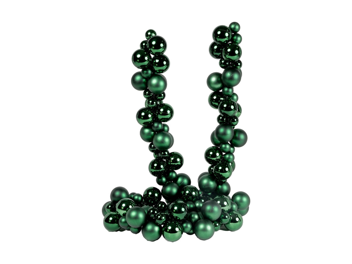 Ghirlanda con con palline h.180cm verde lucido e opaco