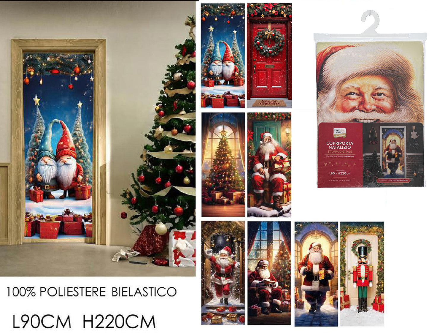 Copriporta in tessuto decorato 90x220cm assortite