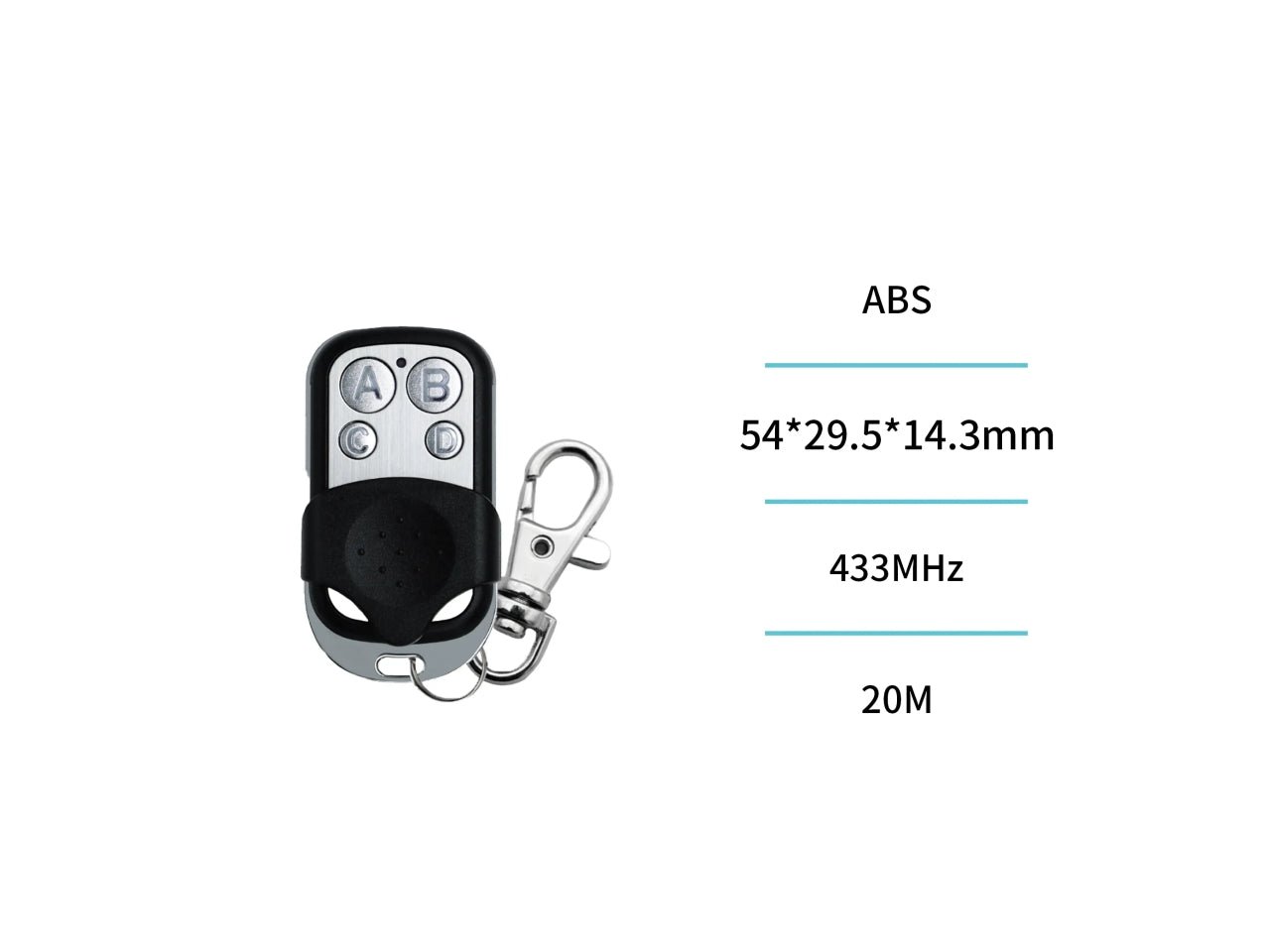 Telecomando universale per garage 433 frequenze (UNICO,RT0375,nero+argento)