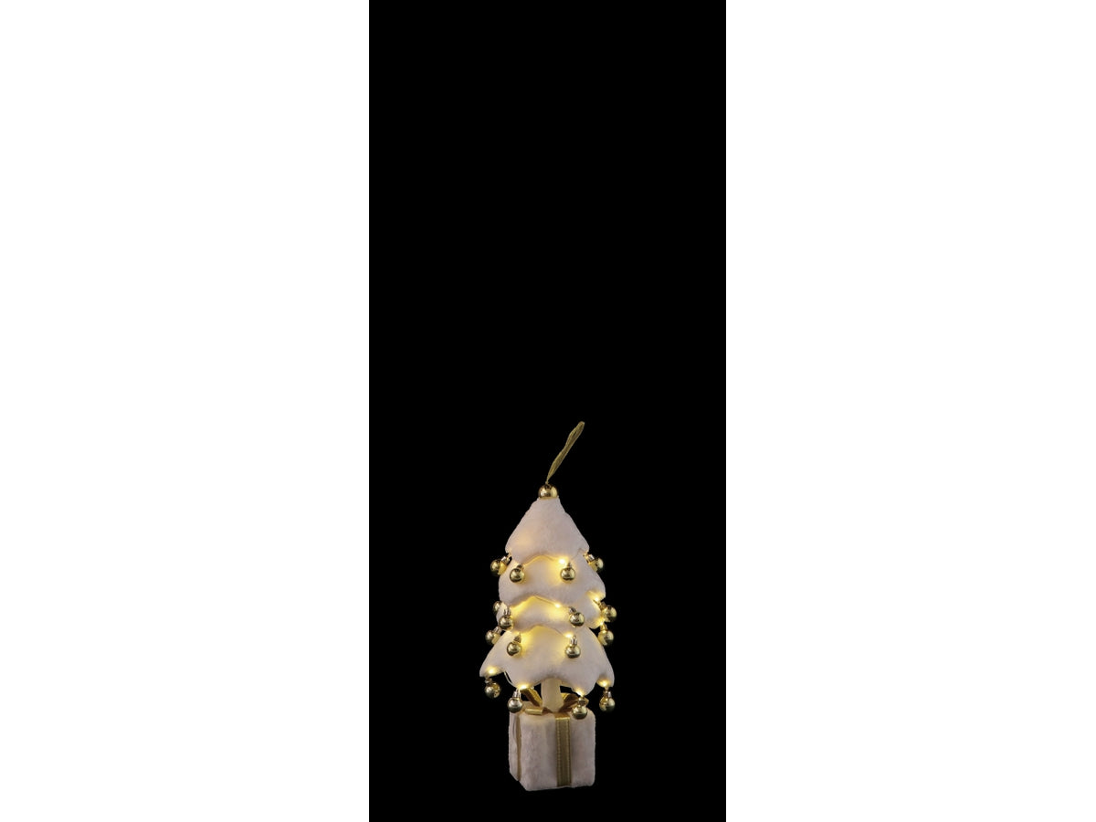 Albero 45cm con 29 luci bianco e oro