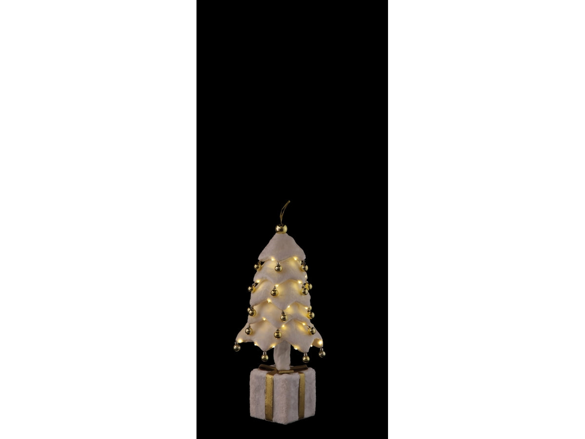 Albero 70cm con 44 luci bianco e oro