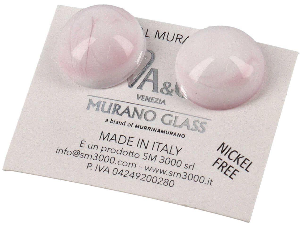 Orecchini lobo cabochon colori pastello rosa