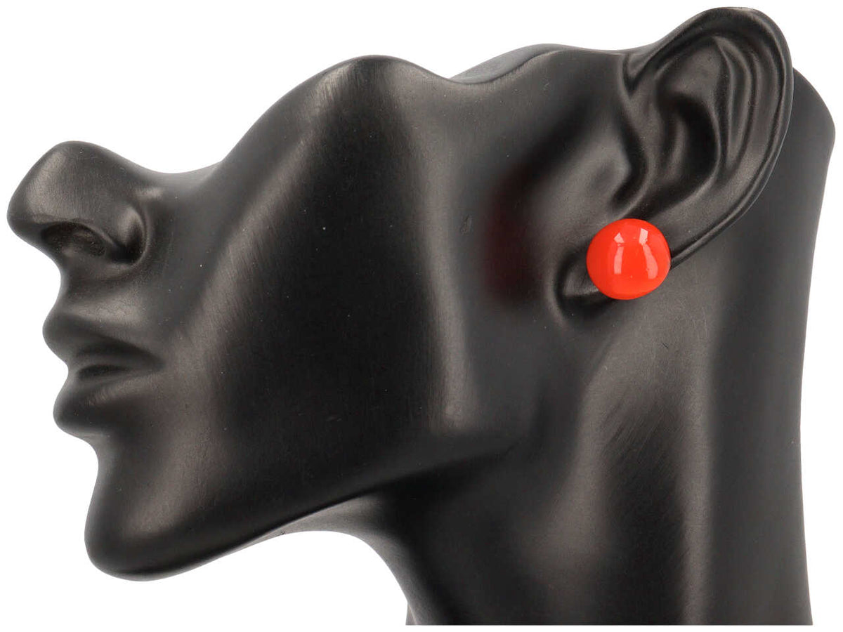 Orecchini lobo cabochon colori pastello arancio