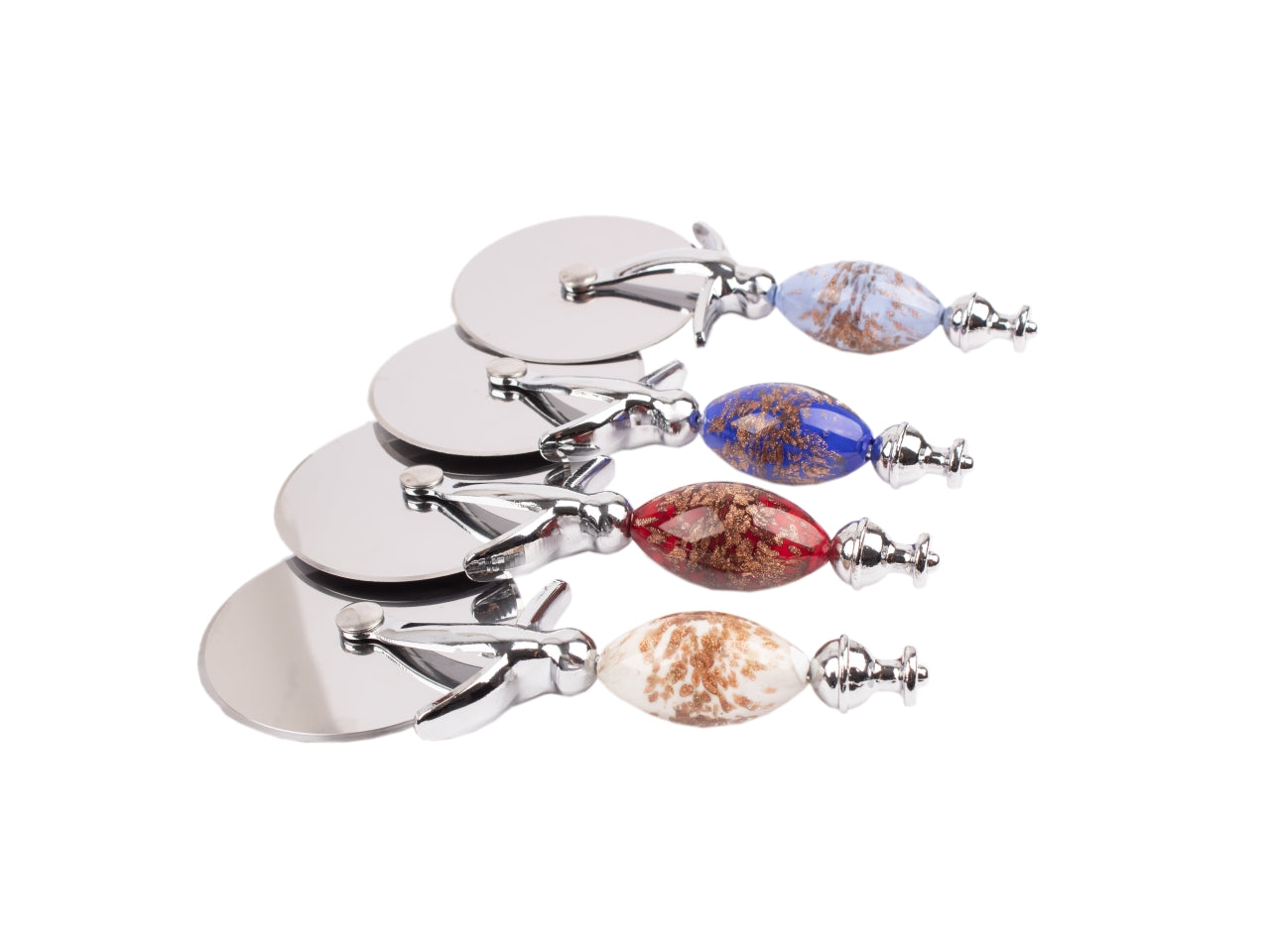 Tagliapizza perla sommerso avventurina in colori assortiti e confezione regalo