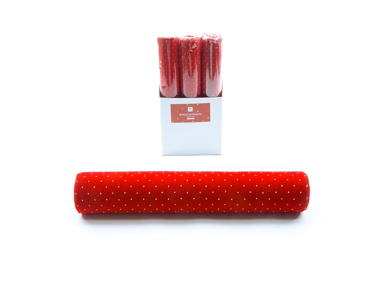 Rotolo rosso in tessuto brillantini 28cmx27mt